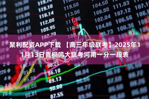 聚利配资APP下载 【高三年级联考】2025年11月13日青桐鸣大联考河南一分一段表